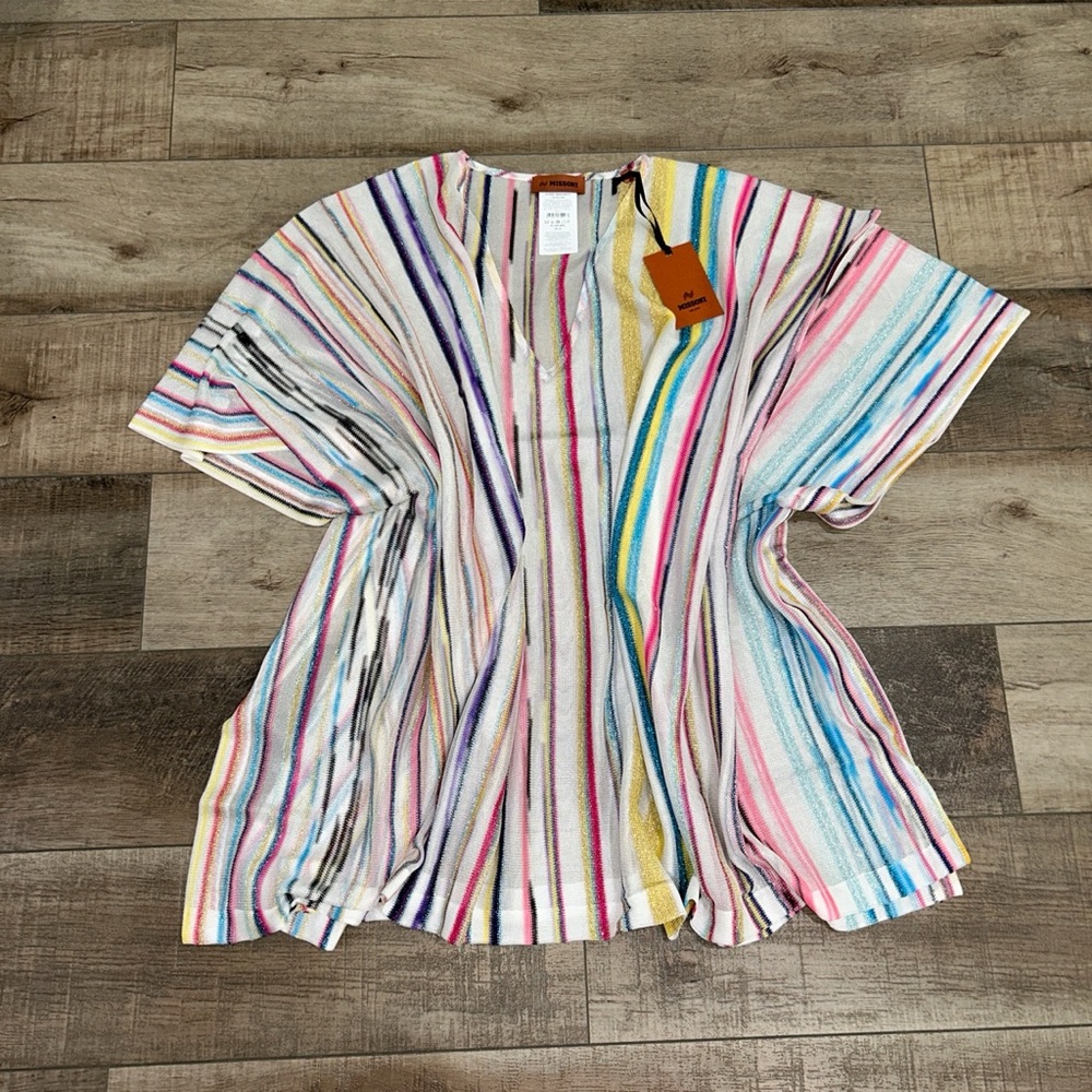 Missoni striped kaftan beach cover up mini dress NWT - Picture 4 of 7